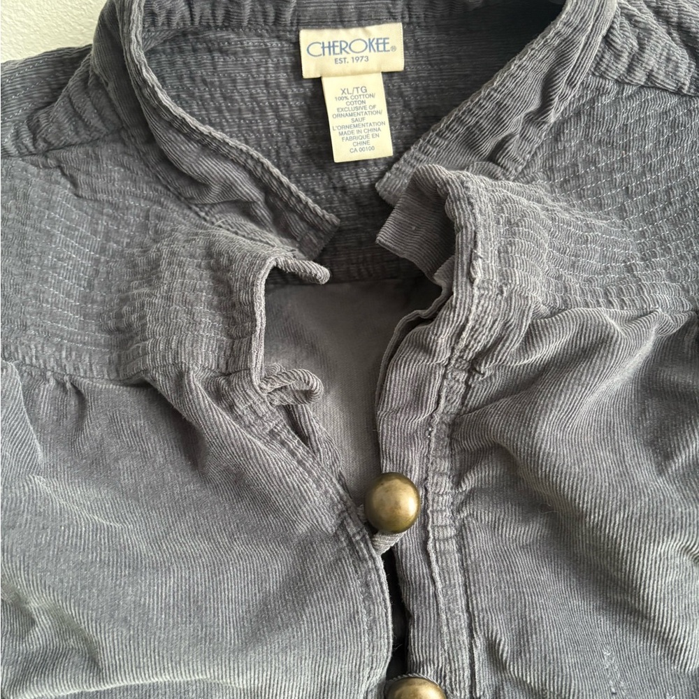 Cherokee Charcoal Corduroy Vest - Picture 3 of 5